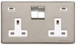 M Marcus Heritage Brass Studio Range Double USB-C Socket with White Trim