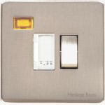 M Marcus Heritage Brass Studio Range Switched Fused Spur Unit with Neon Indicator and White Trim