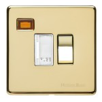 M Marcus Heritage Brass Studio Range Switched Fused Spur Unit with Neon Indicator and White Trim