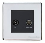 M Marcus Heritage Brass Studio Range TV/FM Diplexed Socket with Black Trim