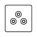 M Marcus Heritage Brass Studio Range 5 Amp 3 Round Pin Unswitched Socket with Black Trim
