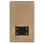 M Marcus Heritage Brass Studio Range Shaver Socket Dual Output Voltage 110/240V with Black Trim