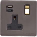 M Marcus Heritage Brass Verona Range Single USB-A+C Socket