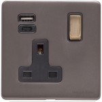 M Marcus Heritage Brass Verona Range Single USB-A+C Socket