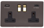 M Marcus Heritage Brass Verona Range Double USB-A+C Socket