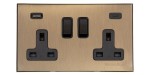 M Marcus Heritage Brass Windsor Range Double USB-A+C Socket
