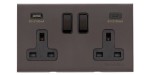 M Marcus Heritage Brass Windsor Range Double USB-A+C Socket
