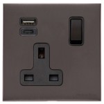 M Marcus Heritage Brass Windsor Range Single USB-A+C Socket