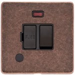 M Marcus Heritage Brass Vintage Range Switched Fused Spur Unit with Neon Indicator and Flex Outlet