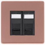 M Marcus Heritage Brass Vintage Range 2 Gang RJ45 Socket