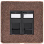 M Marcus Heritage Brass Vintage Range 2 Gang RJ45 Socket