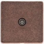 M Marcus Heritage Brass Vintage Range 1 Gang Non-Isolated TV Coaxial Socket