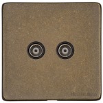 M Marcus Heritage Brass Vintage Range TV/FM Diplexed Socket