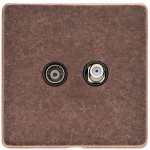 M Marcus Heritage Brass Vintage Range TV/Satellite Socket