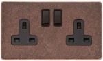 M Marcus Heritage Brass Vintage Range Double Switched Socket