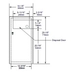 Bobrick B-35633 TrimLineSeries™ Recessed Waste Receptacle with Disposal Door – 11.3L Capacity