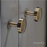 M Marcus Heritage Brass Disc Design Cabinet Knob with Rose 38mm 