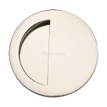 M Marcus Heritage Brass Round Half Moon Flush Pull 89mm 