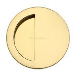 M Marcus Heritage Brass Round Half Moon Flush Pull 89mm 