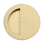 M Marcus Heritage Brass Round Half Moon Flush Pull 89mm 