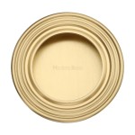 M Marcus Heritage Brass Round Reeded Flush Pull 63mm 