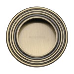 M Marcus Heritage Brass Round Reeded Flush Pull 63mm 