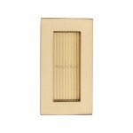 M Marcus Heritage Brass Reeded Rectangular Flush Pull 105 x 58mm