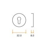 Euro Profile Concealed Fixing Escutcheons – Push on Rose – 52mm Ø – Satin Stainless Steel