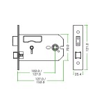 Hortizontal Mortice Bathroom Lock – Satin Stainless Steel