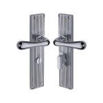 M Marcus Heritage Brass Charlbury Reeded Door Handle on Plate Polished Chrome Plate