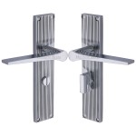 M Marcus Heritage Brass Gio Reeded Door Handle on Plate Polished Chrome Plate