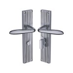 M Marcus Heritage Brass Sutton Reeded Door Handle on Plate Polished Chrome Plate