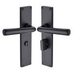 M Marcus Heritage Brass Octave Door Handle on Plate Matt Black