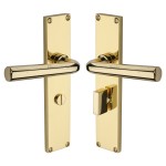 M Marcus Heritage Brass Octave Door Handle on Plate Polished Brass