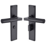 M Marcus Heritage Brass Bauhaus Door Handle on Plate Matt Black