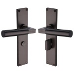 M Marcus Heritage Brass Bauhaus Door Handle on Plate Matt Bronze