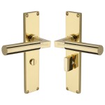 M Marcus Heritage Brass Bauhaus Door Handle on Plate Polished Brass