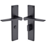 M Marcus Heritage Brass Gio Door Handle on Plate Matt Black