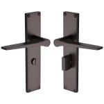 M Marcus Heritage Brass Gio Door Handle on Plate Matt Bronze