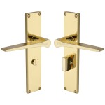 M Marcus Heritage Brass Gio Door Handle on Plate Polished Brass
