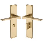 M Marcus Heritage Brass Gio Door Handle on Plate Satin Brass