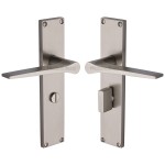 M Marcus Heritage Brass Gio Door Handle on Plate Satin Nickel Plate