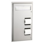 Bobrick B-347 ClassicSeries® Partition Mounted Seat-Cover Dispenser and Toilet Tissue Dispenser