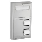 Bobrick B-3479 ClassicSeries® Surface-Mounted Seat-Cover Dispenser and Toilet Tissue Dispenser