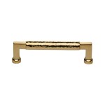 M Marcus Heritage Brass Cabinet Pull Bauhaus Hammered Design 128mm Centre to Centre
