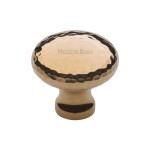 M Marcus Heritage Brass Cabinet Knob Victorian Round Hammered Design 32mm