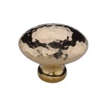 M Marcus Heritage Brass Cabinet Knob Victorian Oval Hammered Design 32mm