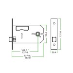 Horizontal Mortice Latch – Anti–tarnish Brass