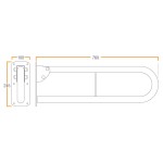 Double Arm Hinged Support Drop Down Rail – Antimicrobial Satin Stainless Steel