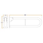 Double Arm Hinged Support Drop Down Rail – Antimicrobial Eco-Friendly Matt White